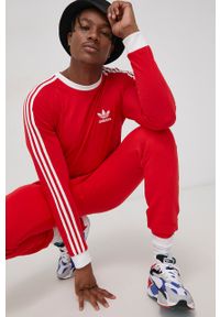 adidas Originals Longsleeve bawełniany HE9532 kolor czerwony. Okazja: na co dzień. Kolor: czerwony. Materiał: bawełna. Długość rękawa: długi rękaw. Styl: casual #4