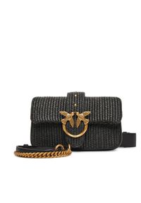 Pinko - PINKO Torebka Love One Mini Slouchy Fl PE 25 PLTT 104340 A2CF Czarny. Kolor: czarny