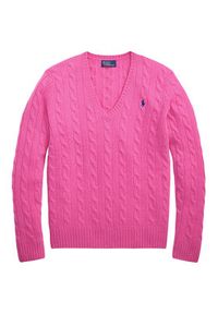 Polo Ralph Lauren Sweter 211971866008 Różowy Slim Fit. Typ kołnierza: polo. Kolor: różowy. Materiał: wełna #3