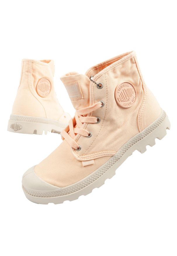 Buty sportowe za kostkę damskie Palladium Pampa Hi. Wysokość cholewki: za kostkę. Kolor: różowy. Materiał: jeans. Sport: turystyka piesza