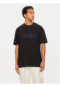 Hugo T-Shirt Nitlogo 50521686 Czarny Loose Fit. Kolor: czarny. Materiał: bawełna