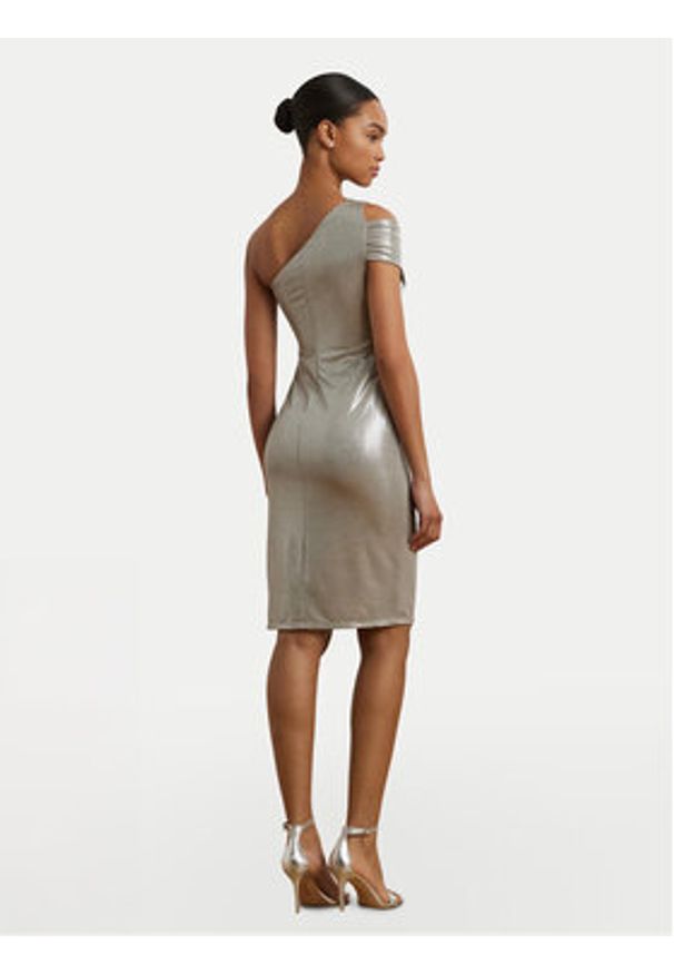Lauren Ralph Lauren - LAUREN RALPH LAUREN Sukienka koktajlowa 253970802001 Srebrny Slim Fit. Kolor: srebrny. Materiał: syntetyk. Styl: wizytowy