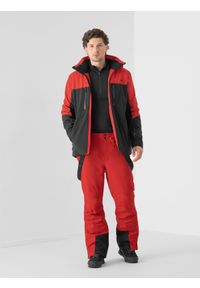 4f - Spodnie narciarskie membrana 8000 męskie. Kolor: czerwony. Materiał: materiał, poliester. Sezon: zima. Sport: narciarstwo #1