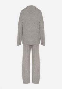 Born2be - Ciemnoszary Dzianinowy Komplet z Wełną Spodnie i Sweter Tesira. Kolor: szary. Materiał: dzianina, wełna #4