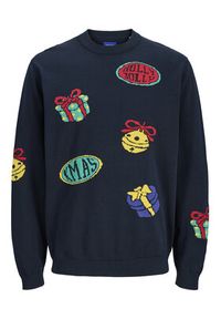 Jack & Jones Sweter Holiday 12287994 Granatowy Relaxed Fit. Kolor: niebieski. Materiał: bawełna #3