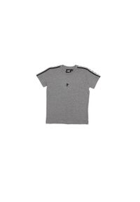 LEONE 1947 APPAREL - T-shirt dziecięcy z krótkim rękawem i opaską New Tape. Kolor: szary. Długość rękawa: krótki rękaw. Długość: krótkie. Sport: joga i pilates