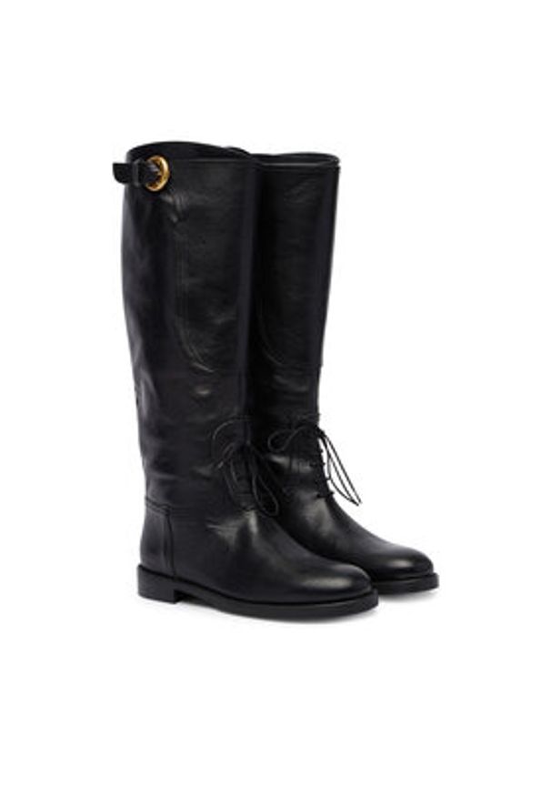 Weekend Max Mara Oficerki Visby 2525796015600 Czarny. Kolor: czarny. Materiał: skóra