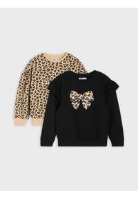 Sinsay - Bluza crewneck ze wzorem w panterkę 2 pack - wielobarwny. Wzór: motyw zwierzęcy #1