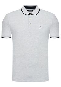 Jack & Jones - Jack&Jones Polo Paulos 12136668 Szary Slim Fit. Typ kołnierza: polo. Kolor: szary. Materiał: bawełna #4