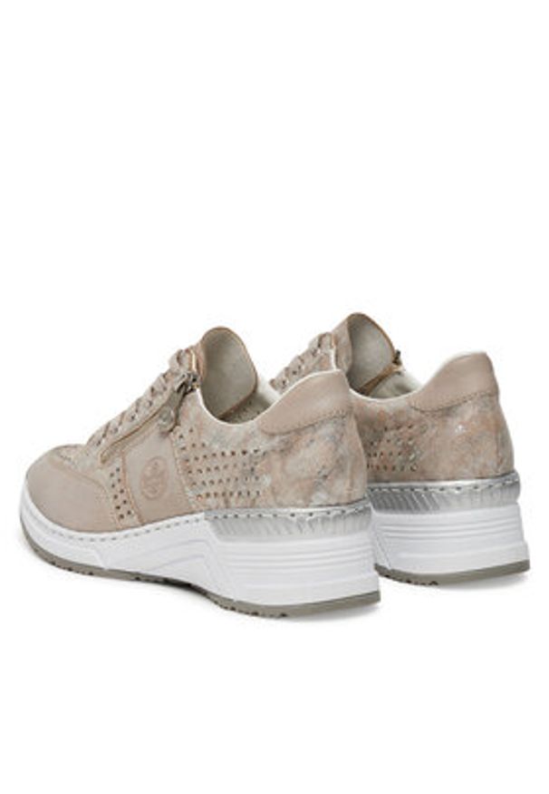 Rieker Sneakersy N4327-80 Beżowy. Kolor: beżowy. Materiał: syntetyk