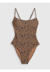 4f - 4F Kostium kąpielowy jednoczęściowy damski - brązowy S. Kolor: brązowy. Materiał: materiał #1