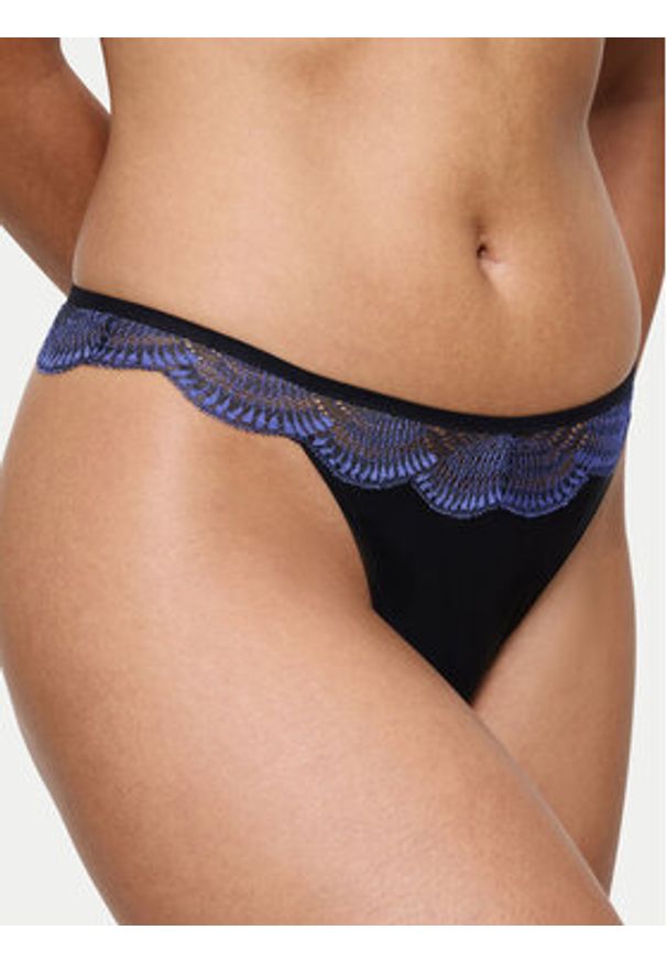 Triumph Stringi Comfort Glam 10224956 Czarny. Kolor: czarny. Materiał: syntetyk