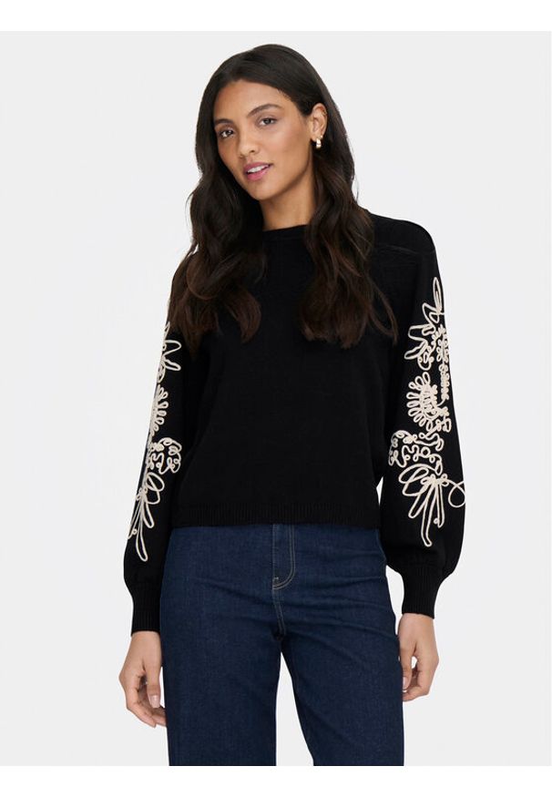 only - ONLY Sweter Magnolia 15367757 Czarny Regular Fit. Kolor: czarny. Materiał: syntetyk