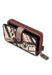 Brązowy Modny Damski Portfel Anekke Mademoiselle. Kolor: brązowy. Materiał: materiał #4