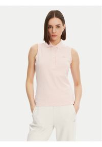 Lacoste Polo PF5445 Różowy Slim Fit. Typ kołnierza: polo. Kolor: różowy. Materiał: bawełna