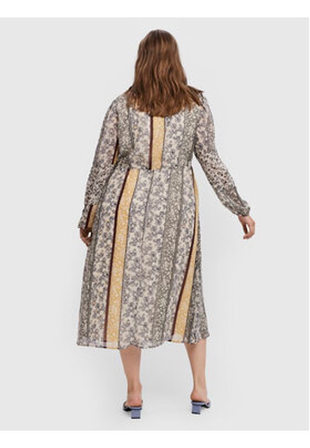 Vero Moda Curve Sukienka codzienna Nora 10251640 Beżowy Loose Fit. Okazja: na co dzień. Kolor: beżowy. Materiał: syntetyk. Typ sukienki: proste. Styl: casual