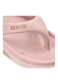 Big-Star - Różowe Japonki Big Star Modne Obuwie Damskie. Okazja: na plażę, na co dzień. Kolor: różowy. Materiał: materiał, tworzywo sztuczne, skóra. Sezon: lato. Styl: klasyczny, casual, elegancki, wakacyjny #3