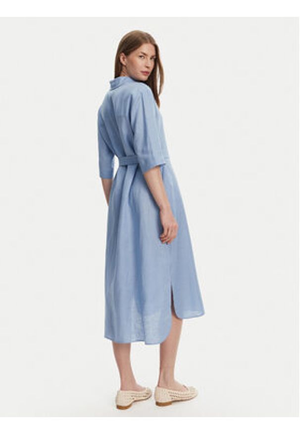 Max Mara Sukienka koszulowa Salute 2516221028 Błękitny Regular Fit. Kolor: niebieski. Materiał: len. Typ sukienki: koszulowe