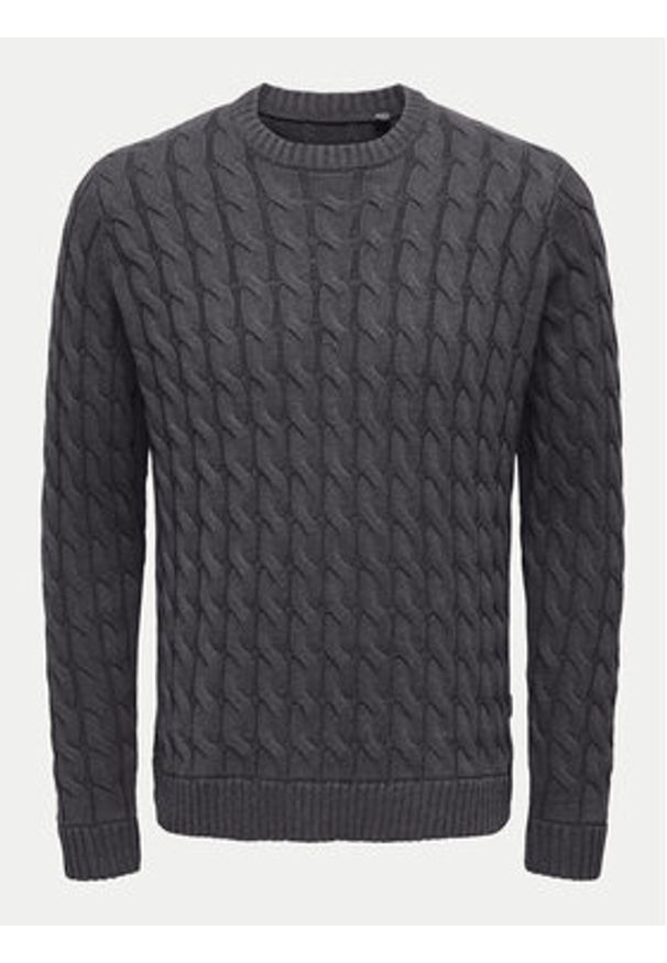 Only & Sons Sweter 22026504 Szary Regular Fit. Kolor: szary. Materiał: syntetyk, bawełna