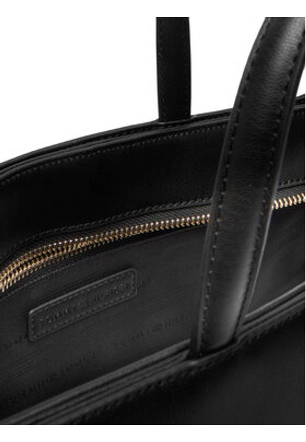 TOMMY HILFIGER - Tommy Hilfiger Torebka Th Glam Satchel AW0AW18145 Czarny. Kolor: czarny. Materiał: skórzane