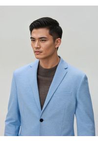 Reserved - Marynarka slim fit - niebieski. Kolor: niebieski. Materiał: dzianina, wiskoza