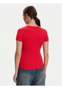 TOMMY HILFIGER - Tommy Hilfiger T-Shirt DW0DW17383 Czerwony Slim Fit. Kolor: czerwony. Materiał: bawełna #4