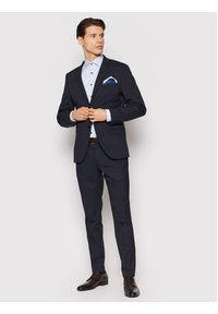 Selected Homme Marynarka Logan 16051230 Granatowy Slim Fit. Kolor: niebieski. Materiał: wiskoza, syntetyk