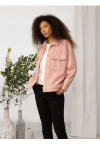 outhorn - Kurtka koszulowa damska - różowa. Kolekcja: plus size. Kolor: różowy. Materiał: materiał, tkanina, poliester #8