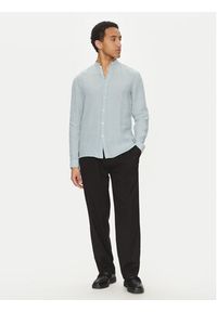 Hugo - HUGO Koszula Elvory 50490740 Błękitny Slim Fit. Kolor: niebieski. Materiał: len #5