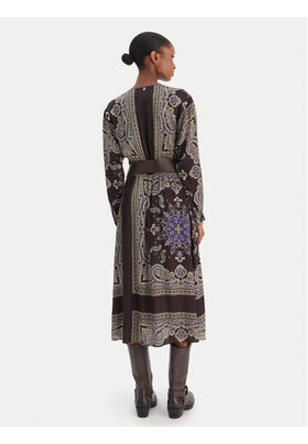 Liu Jo Sukienka codzienna MF5394 TS117 Brązowy Regular Fit. Okazja: na co dzień. Kolor: brązowy. Materiał: syntetyk. Typ sukienki: proste. Styl: casual