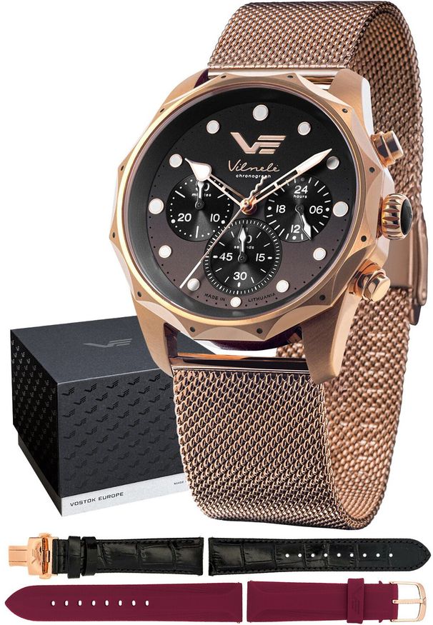 Zegarek damski Vostok Europe JS20-125B751BM różowe złoto. Kolor: różowy, złoty, wielokolorowy