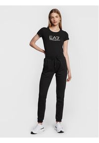 EA7 Emporio Armani T-Shirt 8NTT66 TJFKZ 0200 Czarny Slim Fit. Kolor: czarny. Materiał: bawełna