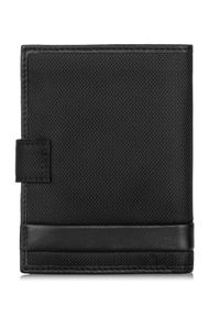 Ochnik - Czarny rozkładany portfel męski. Kolor: czarny. Materiał: nylon #7