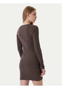 Tommy Jeans Sukienka codzienna Linear DW0DW21902 Brązowy Slim Fit. Okazja: na co dzień. Kolor: brązowy. Materiał: bawełna. Typ sukienki: proste. Styl: casual #3