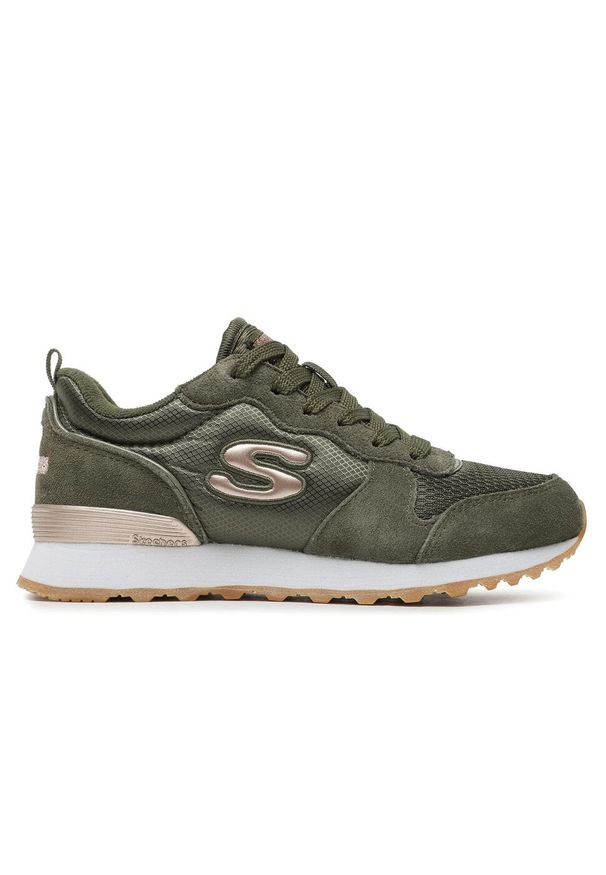 skechers - Buty na co dzień damskie SKECHERS RETROS OG 85 skóra. Okazja: na co dzień. Kolor: zielony. Materiał: zamsz, skóra