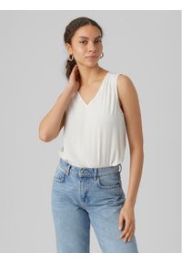 Vero Moda Bluzka Brit 10286648 Biały Loose Fit. Kolor: biały. Materiał: wiskoza