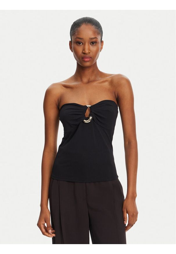 Patrizia Pepe Top 2M4460/J129-K103 Czarny Regular Fit. Kolor: czarny. Materiał: syntetyk