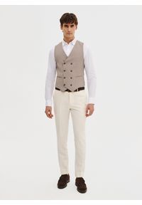 Pako Lorente - PAKO LORENTE - Dwurzędowa kamizelka męska w drobną kratę. Materiał: wiskoza, poliester, elastan. Styl: młodzieżowy, elegancki #10