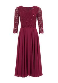 Swing Sukienka koktajlowa 5AI08900 Bordowy Regular Fit. Kolor: czerwony. Materiał: syntetyk. Styl: wizytowy #3