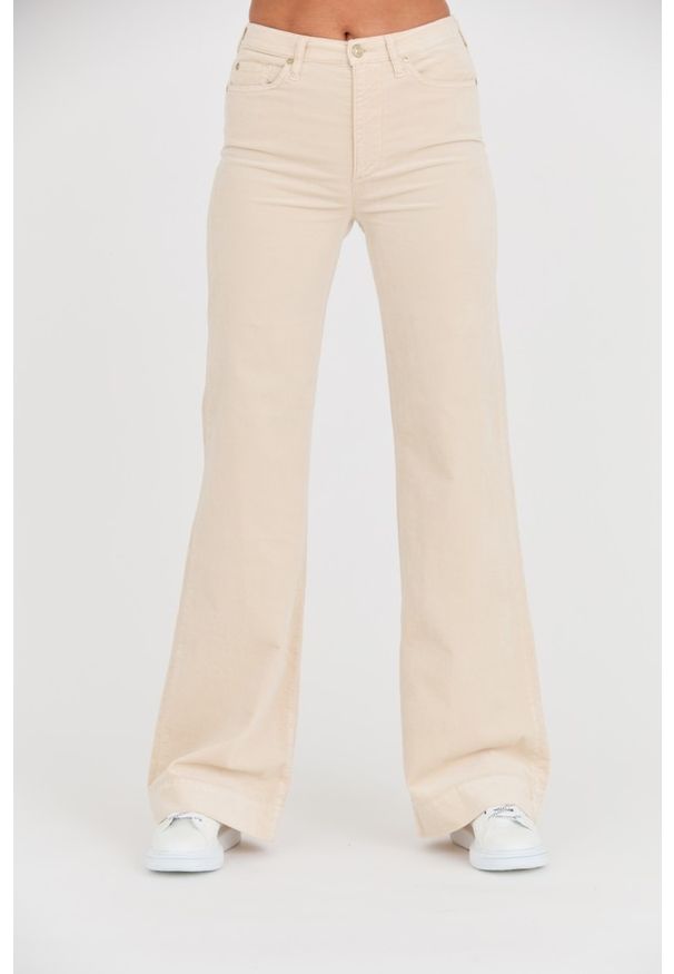 7 FOR ALL MANKIND Beżowe damskie spodnie Modern Dojo Velvet. Kolor: beżowy