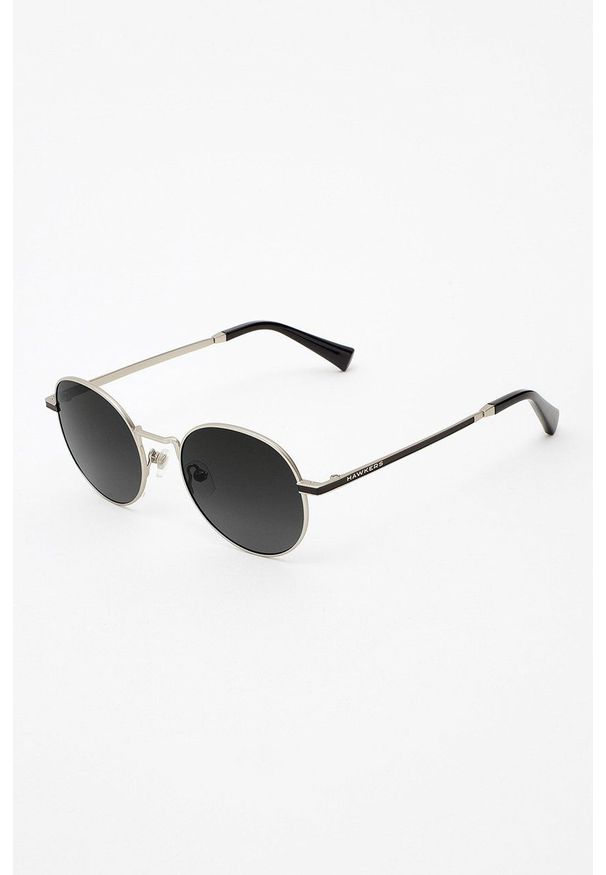 Hawkers - Okulary przeciwsłoneczne SILVER BLACK GRADIENT MOMA. Kształt: okrągłe. Kolor: srebrny. Wzór: gradientowy