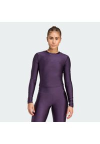 Adidas - Koszulka z długim rękawem Workout Essentials Shine. Kolor: fioletowy. Długość rękawa: długi rękaw. Długość: długie. Sport: fitness #1