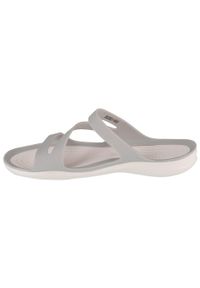 Klapki damskie Crocs Swiftwater. Kolor: szary. Materiał: syntetyk, materiał. Styl: sportowy