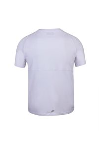 Koszulka chłopięca Babolat Play Crew Neck Tee white 128. Kolor: biały. Długość rękawa: krótki rękaw. Długość: krótkie. Sport: tenis