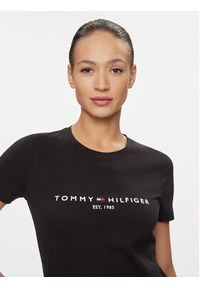TOMMY HILFIGER - Tommy Hilfiger T-Shirt Heritage C-Nk WW0WW31999 Czarny Regular Fit. Kolor: czarny. Materiał: bawełna
