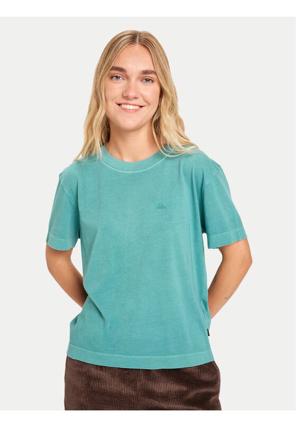 Quiksilver T-Shirt Essential EQWZT03196 Niebieski Regular Fit. Kolor: niebieski. Materiał: bawełna