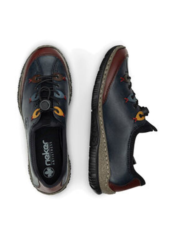 Rieker Półbuty N3271-35 Niebieski. Kolor: niebieski. Materiał: materiał