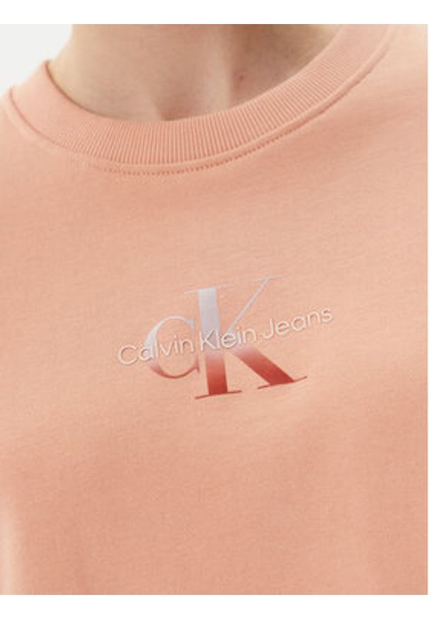 Calvin Klein Jeans Bluza Gradient Monologo J20J225360 Koralowy Regular Fit. Kolor: pomarańczowy. Materiał: bawełna. Wzór: gradientowy