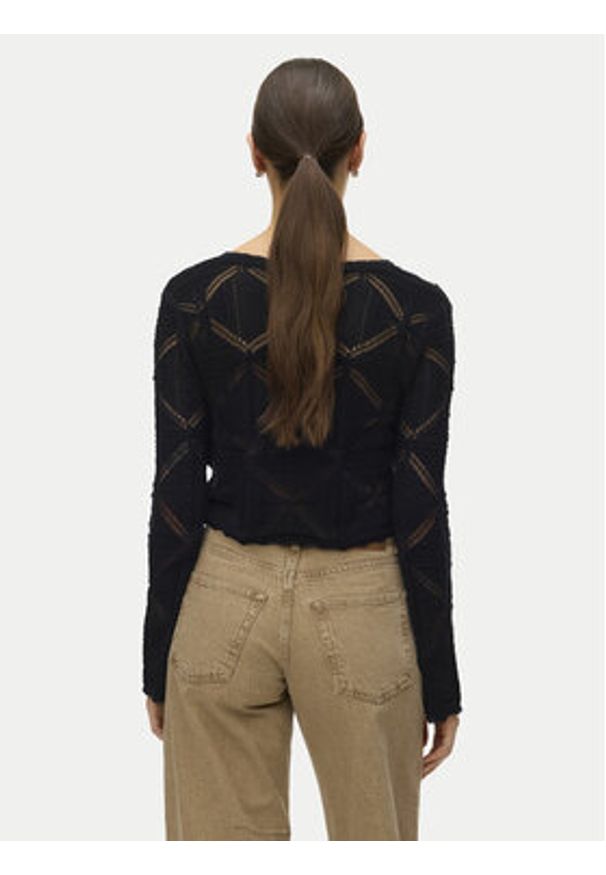 Vero Moda Kardigan Lola 10337188 Czarny Regular Fit. Kolor: czarny. Materiał: bawełna