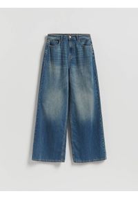 Reserved - Jeansy wide leg z przetarciami - indigo jeans